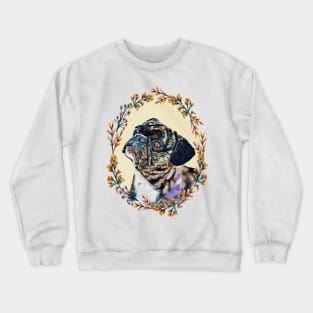 Pug - Floral Crewneck Sweatshirt